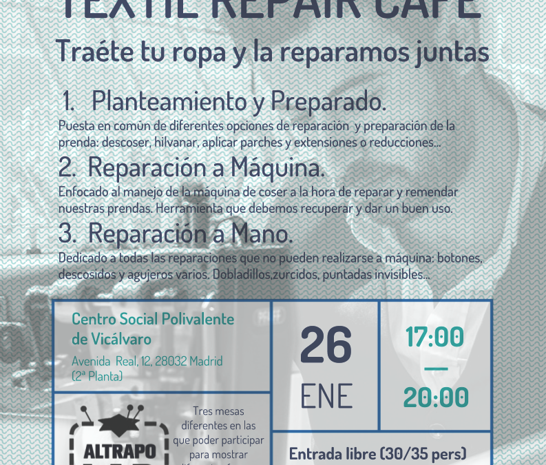 Coser y cantar, todo es empezar. Taller de iniciación al cuidado de nuestras prendas, con Altrapo LAB