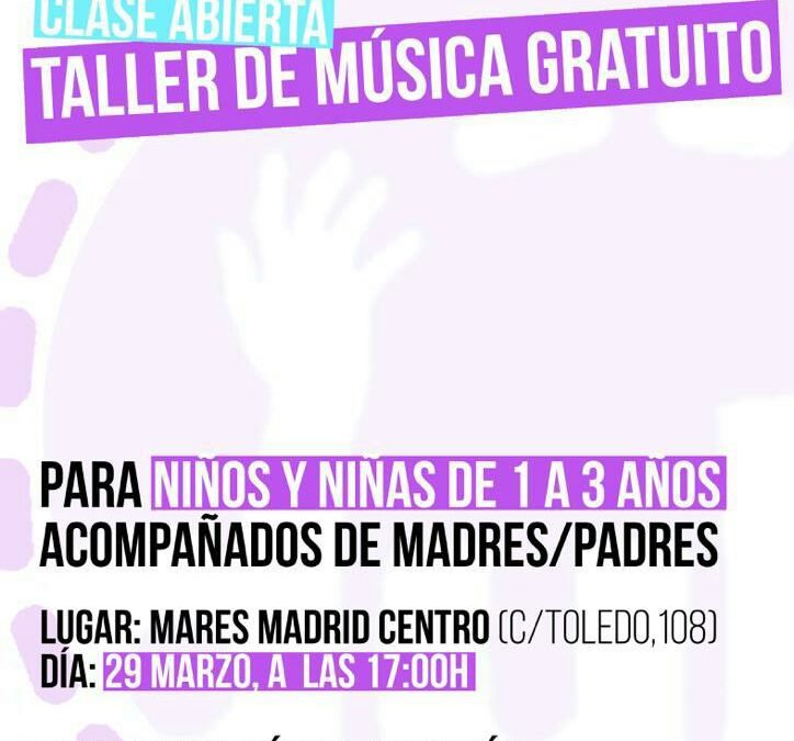 Taller de música para menores de 1 a 3 años (con compañía)